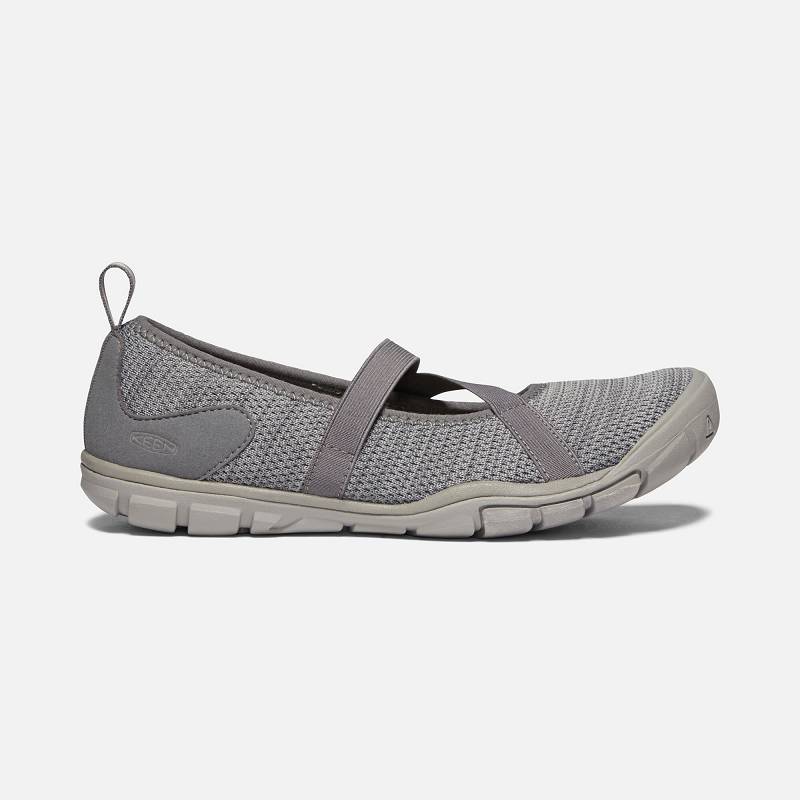 Keen Hush Knit Ballerina Damen DE-98460 Steel Grey/Drizzle - Keen Damenschuhe Grau